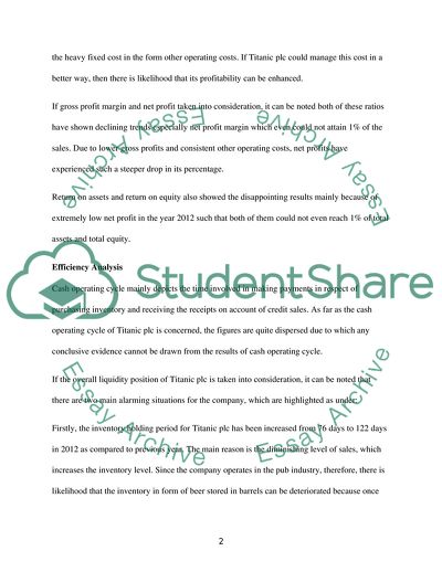 Financial Performance of Titanic Plc