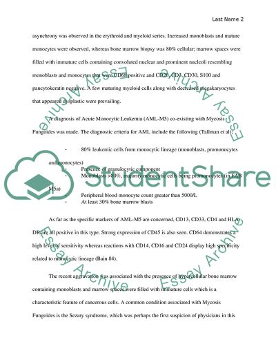 A Diagnosis of Acute Monocytic Leukemia
