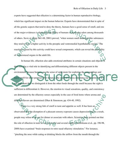 Role of Olfaction in Daily Life