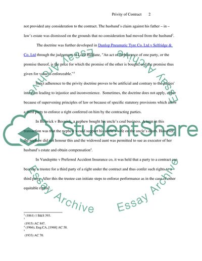 Does Privity of Contract Confer Rights and Obligations