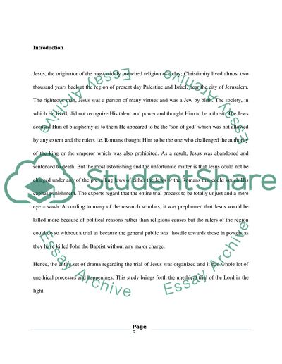 The Nature of the Illegal Trial of Jesus