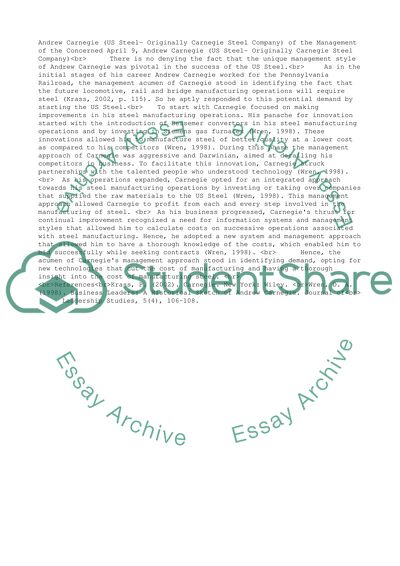 Andrew Carnegie (U.S. Steel originally Carnegie Steel )