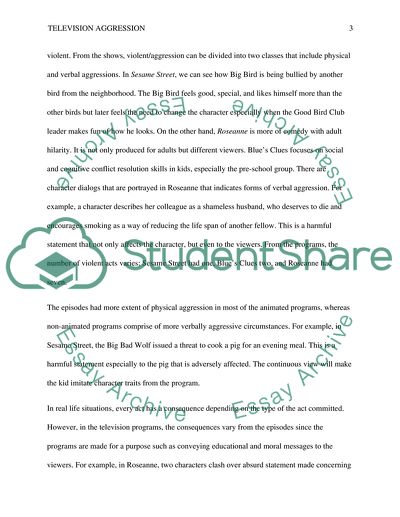 Impact of Television Aggression