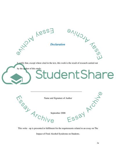 The Impact of Fetal Alcohol Syndrome on Students
