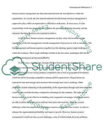 Generational Differences: Challenges for the Organization