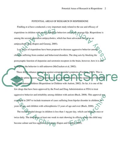 Potential Areas of Research in Risperidone