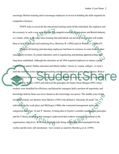 National Vocational Educational and Training Initiatives