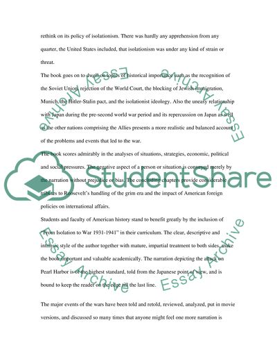 From Isolation to War 1931- 1941