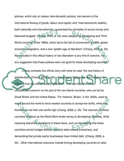 Analysis of Bad Samaritans Book by Economist Ha-Joon Chang