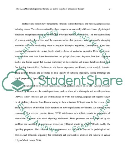 The ADAMs Metalloprotease Family as Targets of Anticancer Therapy