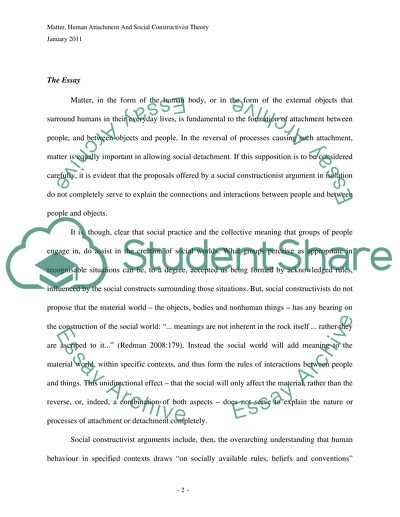 Matter,human attachment and social constructionist theory