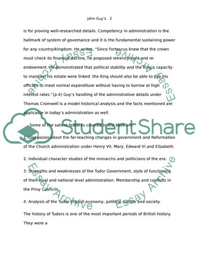 Book review: John Guys Tudor England