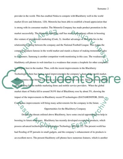 External Analysis of Blackberry