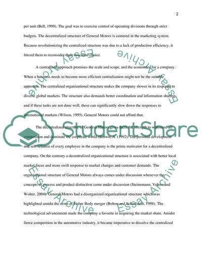 Technology and Organizational Structure Paper