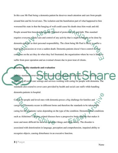 Case of Dementia Patient