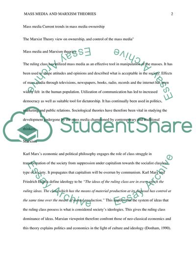 The Marxist Theory View on Ownership