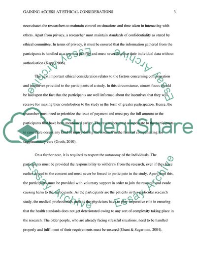 Gaining Access at Ethical Considerations