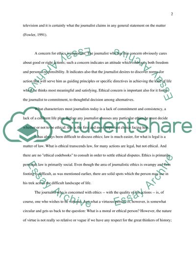 Ethics in News and Mass Media