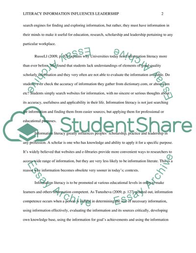 Literacy Information Influences Leadership