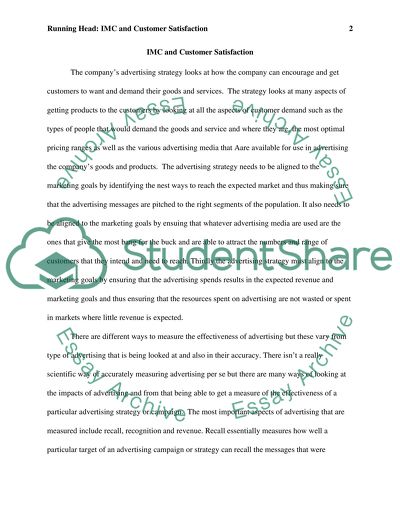 IMC and Customer Satisfaction