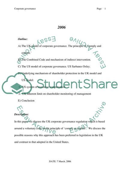 corporate governance essay pdf