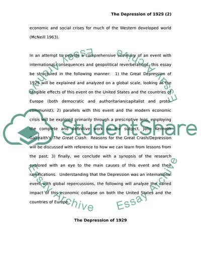 Great Depressions Lessons