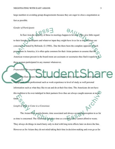 Negotiating with East Asians