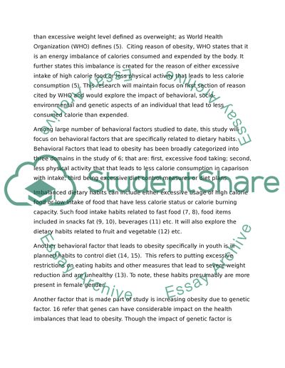 The Reasons Behind the Growing Obesity with Special Focus on the UK