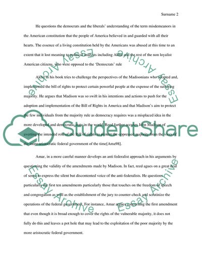 Book Review - The Bill of Rights: Creation and Reconstruction by Akhil Reed Amar