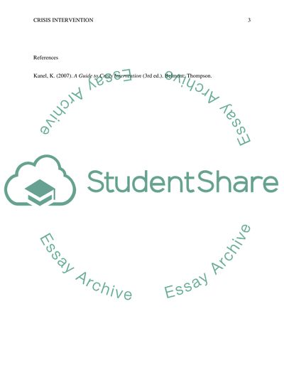 Crisis Intervention for a Client with Whom Abuse Happened