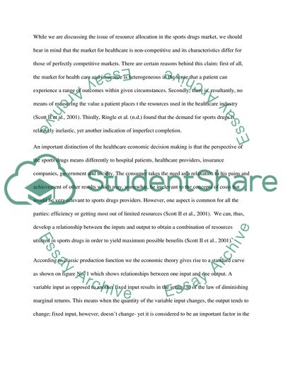 Economic Tools and Concepts in Sports Drugs