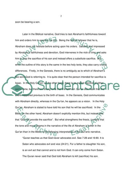 Comparative Paper: Quranic and Biblical Depictions of Abraham