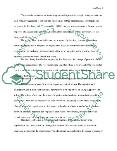 Monkey See Monkey Do: The Influence of Work Groups on the Antisocial Behavior of Employees