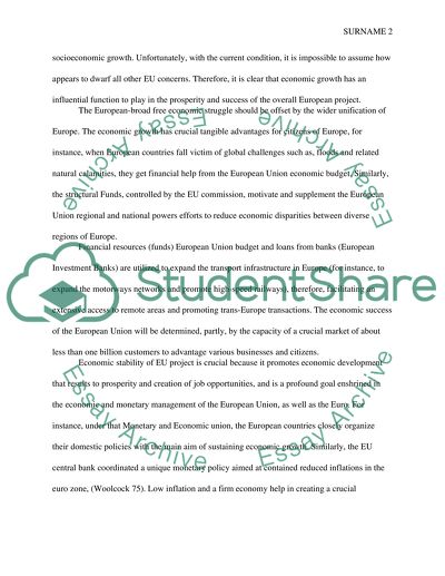 The Role of Economic Growth in the Overall European Projects