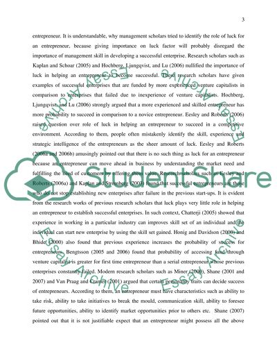 Marketing & Entrepreneurship What makes entrepreneurs successful Is it skill or luck