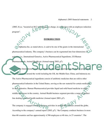 Alpharmas 2003 Financial Statements