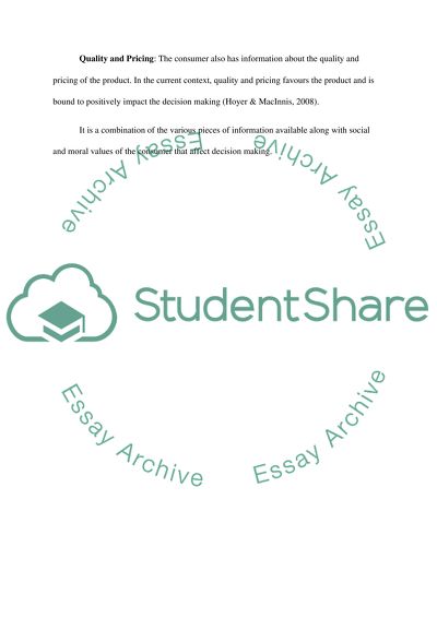 Main Aspects Of Consumer Behavior