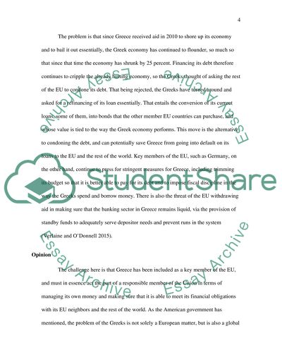 Financing Greece and European Union Economy