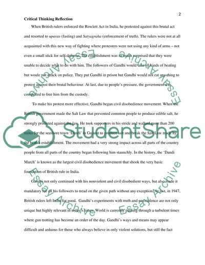 Critical Thinking Reflection