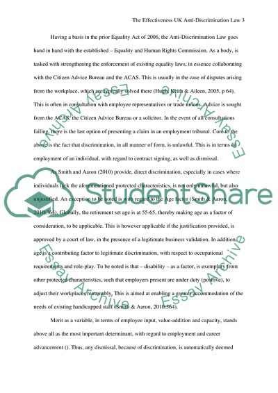 UK Anti-Discrimination Law: Effectiveness