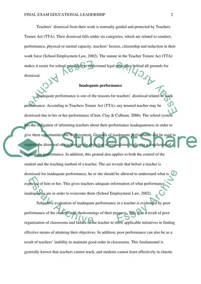 Review and Analysis of the Reasons for Teacher Dismissals