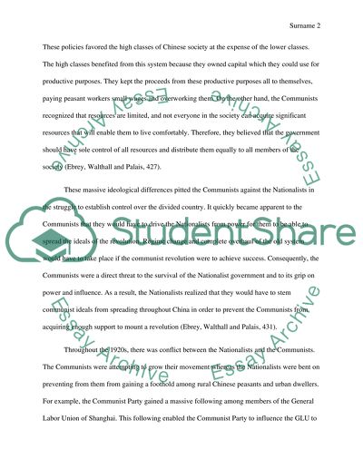 Chinese Nationalists and Chinese Communists in China in the 1920s