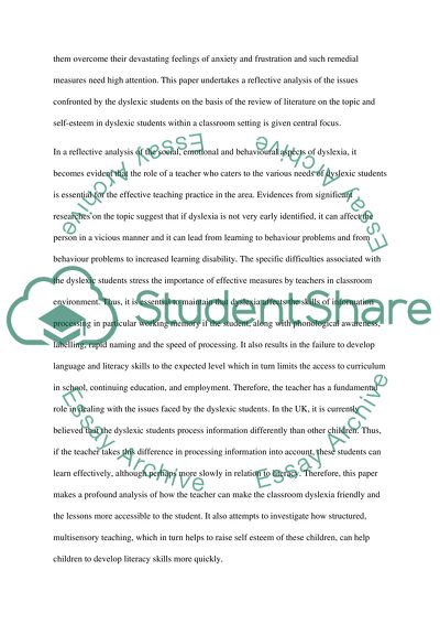 Practice of Teaching in Dyslexic Students