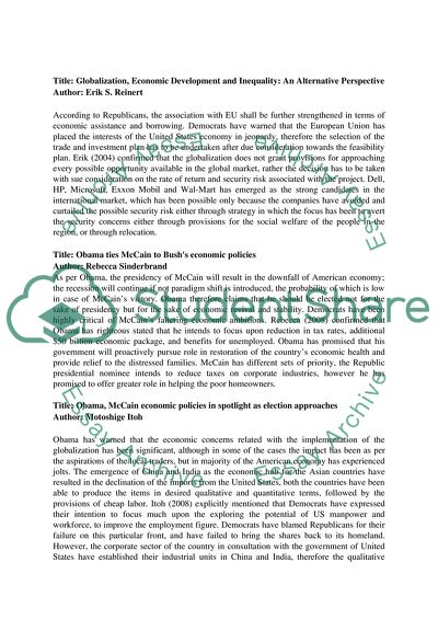 The Impact of Globalization on the US