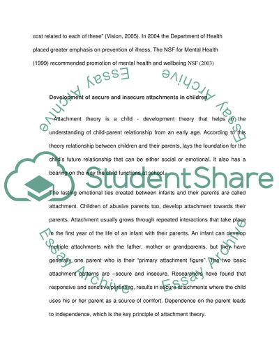 Development of Secure and Insecure Attachments in Children