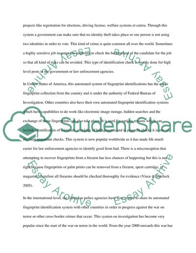 Automated Fingerprint Identification System