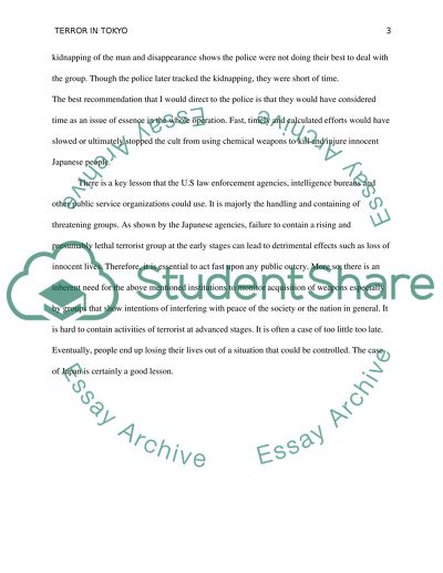 Terror in Tokyo Case Study