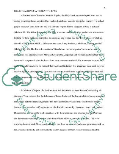 Jesus Teachings - Threat to Jews