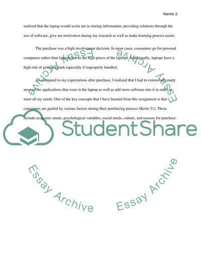 Buying Decision Assignment