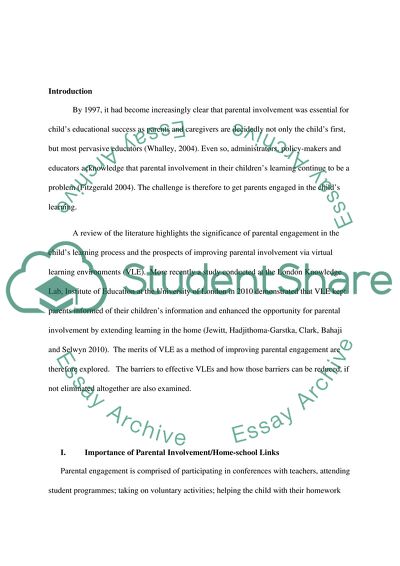 Parental Involvement in the Childs Learning Process: Education Reforms